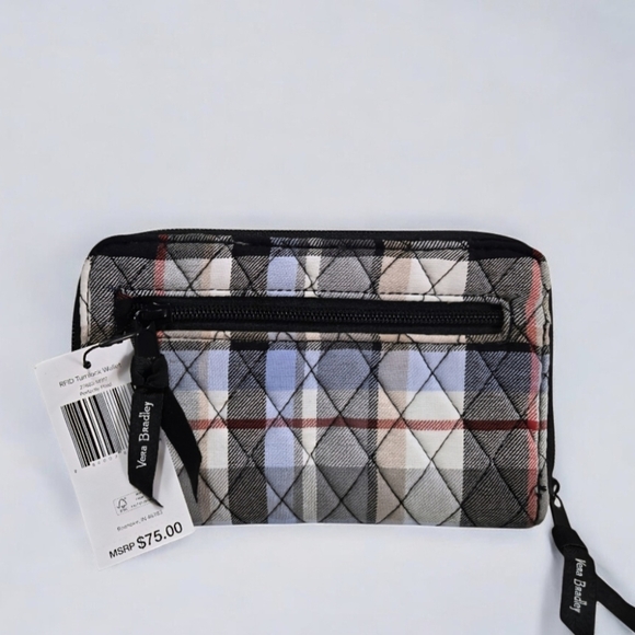 Vera Bradley RFID Perfectly Plaid Wallet with Turn Lock Closure-NWT - Picture 3 of 13